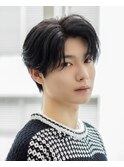 韓国ヘアカルマパーマカルマバングセンターパート黒髪ウルフ
