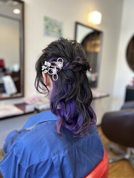 ヘアモード 美結(hair-mode) ハーフアップ/結婚式/インナーカラー/ゆるふわ