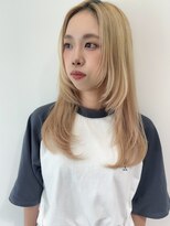 ミニヨン バイ ハピネス 高の原店(mignon by Happiness) 顔周りウルフレイヤーロング