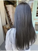 ブルーグレージュ暗髪
