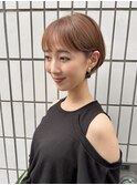 ブリーチなしまろベージュ大人かわいいショートボブ渋谷mutsuki