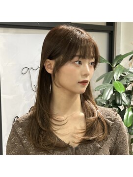 結べるレイヤーカット/ベージュカラー/博多