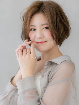 モッズヘア 越谷(mod's hair) ココアブラウンアシンメトリー小顔抜け感ショートX越谷30代40代