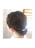 編み込み ルーズヘアアレンジ ボブからロング