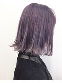 デザインカラーラベンダーピンク×切りっぱなしボブ☆ 柳本麻守