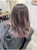 ラベンダーアッシュ　バレイヤージュ