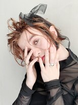 アイティー バイ アルバム 浦和店(IT by ALBUM)&nbsp;リボン紐アレンジ_ハイライトカラーセミウェットウェーブ_47551