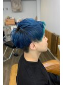 フェイスフレーミング　ネイビーブルー　エメラルド