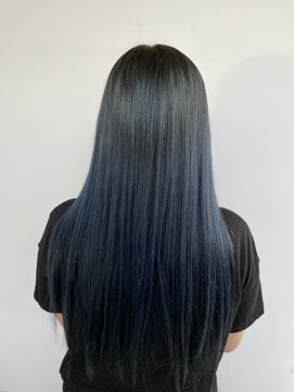 ヘアサロンアンドヘアメイクディー(hair salon hair make D) 仙台D　ワンレン ワンレングス★艶っとネイビーブルー★style