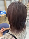 #外ハネボブ　#ラベンダーピンク