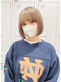 10代20代可愛いパッツとボブ/ブロンドベージュ/前髪あり