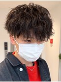 波巻きスパイラルパーマ無造作艶質感ウェーブパーマイメチェン