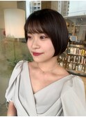 前髪こだわりシンプルボブ