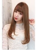 デザインカラー/シルキーベージュ/グレージュカラー/斜めバング