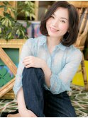 アッシュブラック前下がりワンレンボブディc5川口20代30代40代!