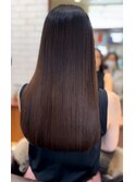 暗髪 サラツヤロング  ナチュラルストレートヘア 酸性縮毛矯正