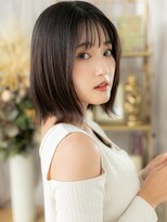 カバーヘア ブリス 上尾西口店(COVER HAIR bliss)&nbsp;艶感ダークアッシュ切りっぱなしミディアムa上尾20代30代40代