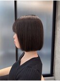 小顔に見せるヘア/ワンレン/ボブウルフ/ネビージュ/黒髪カタログ
