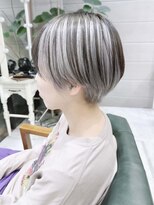 アンブレラカラーハイライトバレイヤージュショートボブブリーチ