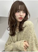ココアベージュ 波巻きヘア 顔周りレイヤー ウルフレイヤー 美髪