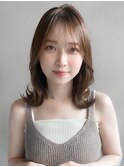 ナチュラルカール小顔カットセミディくせ毛風カールうるツヤ
