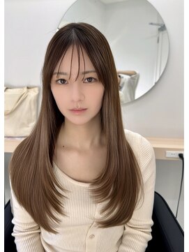 ユアーズヘア 神楽坂はなれ店(youres hair) 顔周りレイヤー サイドバング レイヤーカット センターパート