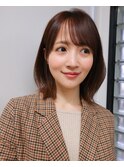 ミディアムレイヤーカット似合わせカットダークアッシュ