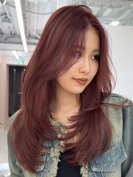 ヨロ 小岩(YOLO) ケアブリーチボルドー海外レイヤーカットイルミナカラー