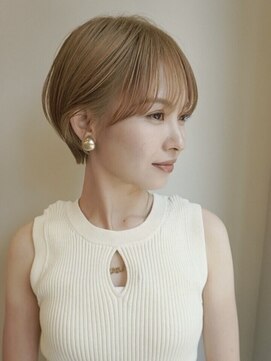 POCKET郡山安積店 ショートカットレイヤーカット髪質改善縮毛矯正【4月1日OPEN予定】 ハイトーンマッシュショート