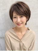大人ショートレイヤー/ミディアムウルフ/艶髪/小顔カット