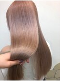 光に透けるラベンダーブラウン♪髪質改善縮毛矯正ストレート