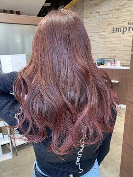 ヘアドレッシング インプローブ 前橋(hair dressing improve) 大人可愛いベリーピンクグラデーション外国人風カラーブリーチ