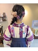 サイドの編みおろしヘアアレンジ