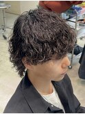 波巻きスパイラルパーマ福岡天神ウルフツイストスパイラルメンズ