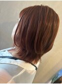大人可愛いショコラブラウン小顔レイヤーカット20代30代40代