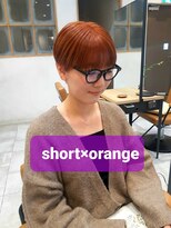 ラボヌールヘアーグレース 門前仲町店(La Bonheur hair grace)&nbsp;【grace三瓶】耳だしショート/オレンジカラー/テラコッタ