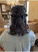 結婚式ヘア/ハーフアップ/ヘアセット/お呼ばれヘア