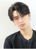 韓国ヘアカルマパーマコンマバングセンターパート黒髪ニュアンス
