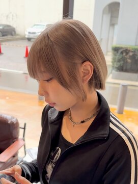 コト 福井大和田店(coto) 福井/ミルクティーベージュ/ブリーチ/ダブルカラー/ボブ