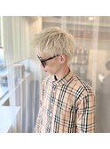 ホワイト/ブロンド/ブリーチ/メンズカット