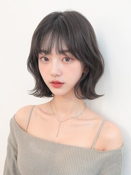リティ(LITTY) 韓国風くびれボブ グレージュ 外ハネボブ