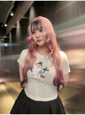イメチェン/ホワイトブロンド/外ハネボブ/美髪/栄