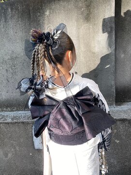 ナンバースリー 綱島店(Number Three) 三つ編みリボンヘアセット【Number Three綱島】