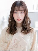 大人可愛いフェザーバング小顔ゆるふわミディc6上尾20代30代40代