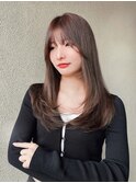 大人韓国レイヤー/顔周りレイヤー/グレージュ