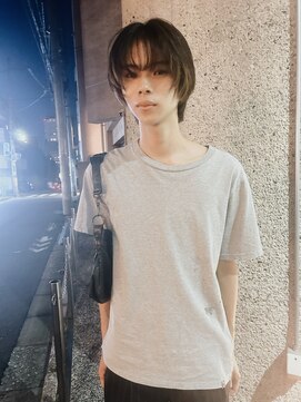 メゾンアクア 表参道(Maison ACQUA) =メンズボブ/フェザーパーマ／MEN’S HAIR/ブルーブラック