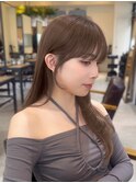 美髪レイヤーカット/顔まわりレイヤー/くびれロングレイヤー