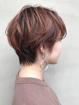 ヘアー アイス ルーチェ(HAIR ICI LUCE) ショートボブ オレンジベージュ ショートスタイル 担当 山中