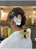 和装袴振袖着付けまとめ髪卒業式成人式玉ねぎヘアアレンジ