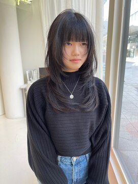 ハイブ 金沢(Hive) ブルーブラック縮毛矯正髪質改善ロングレイヤーヘルシースタイル